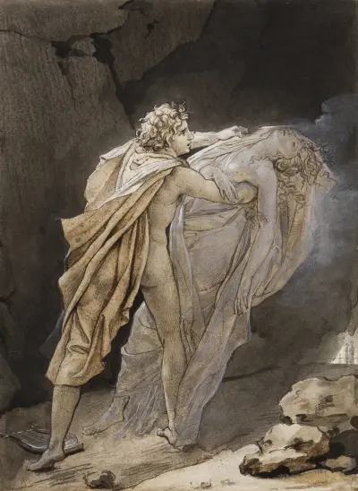 Orpheus tries to hold on to Eurydice av François Gérard