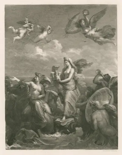 Thetis bearing the arms of Achilles av François Gérard