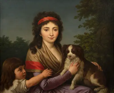 Portrait of Alexandrine-Julie Vaudoyer, daughter of the painter and wife of the architect Antoine-Laurent Vaudoyer av Louis-Jean-François Lagrenée