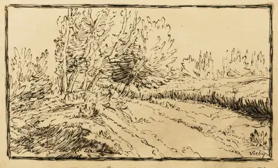 Barbizon Path In The Countryside, Vichy av Jean-François Millet