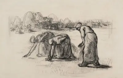 Étude pour les glaneuses av Jean-François Millet