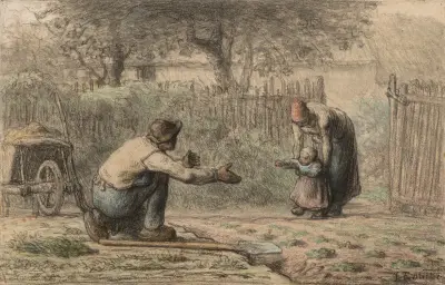 First Steps av Jean-François Millet