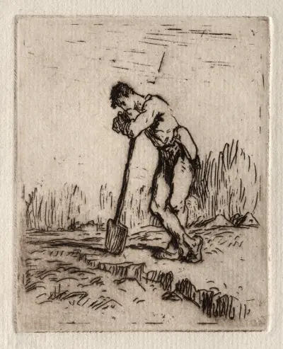 Man Leaning on a Spade av Jean-François Millet