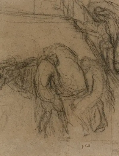 Peasants Unloading Sacks From A Horse av Jean-François Millet
