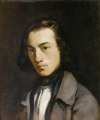 Portrait De Jeune Homme (Portrait Of A Young Man) av Jean-François Millet