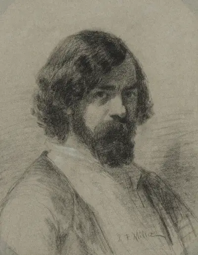Portrait of Narcisse Virgile Diaz de la Peña av Jean-François Millet