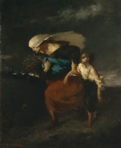 Retreat from the Storm av Jean-François Millet