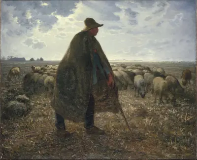 Shepherd Tending His Flock av Jean-François Millet