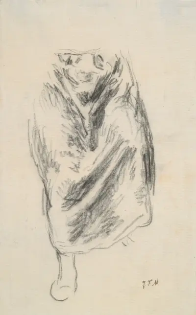 Study for ‘Bergere Assise’ av Jean-François Millet