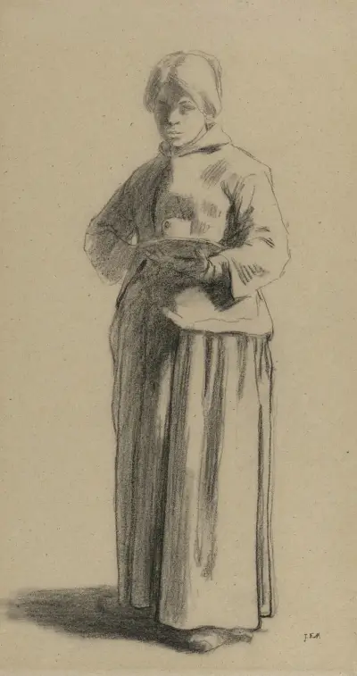 Study Of A Woman Holding A Cup av Jean-François Millet