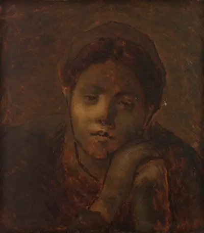 Tête de paysanne, étude av Jean-François Millet