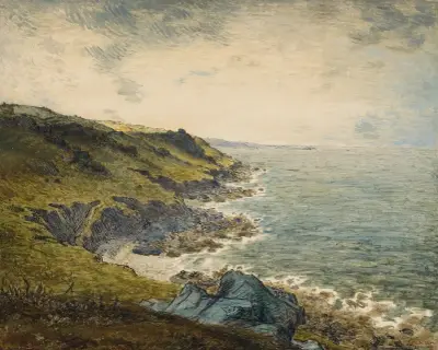 The Coast at Gréville av Jean-François Millet