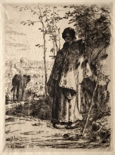 The Large Shepherdess av Jean-François Millet