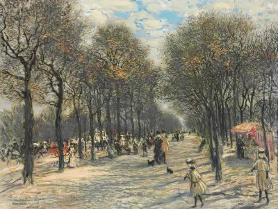 Trädallé vid Champs-Élysées av Jean François Raffaëlli