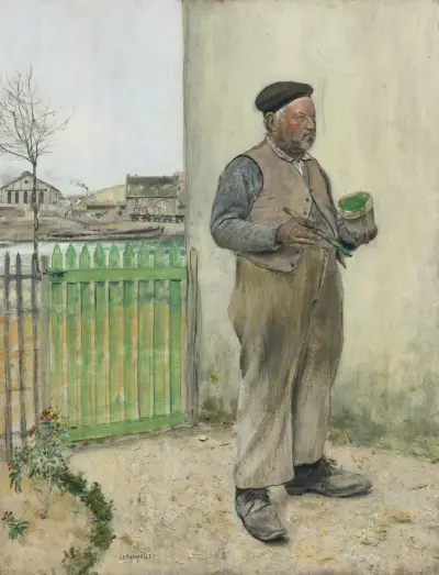 Man som just målat sin grind av Jean François Raffaëlli