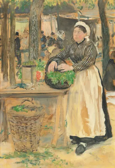 Kokerskan på marknaden av Jean François Raffaëlli