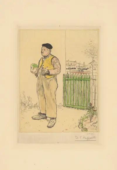 Mannen som just målat sitt staket av Jean François Raffaëlli