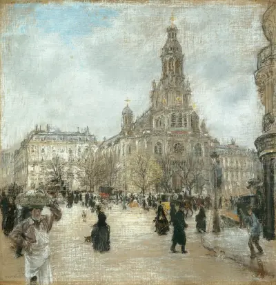 Place de la Trinité, Paris av Jean François Raffaëlli