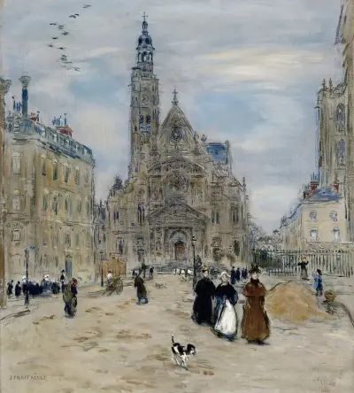 Saint-Étienne-du-Mont, Paris av Jean François Raffaëlli
