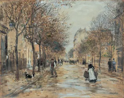 Gata i Asnières av Jean François Raffaëlli