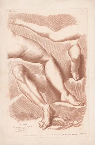 Four legs in different poses av Louis-François Roubiliac