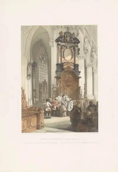 Interiör från Notre-Dame du Sablon i Bryssel av François Stroobant