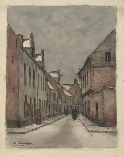Béguinage i Leuven (i snö) av Jean-François Taelemans