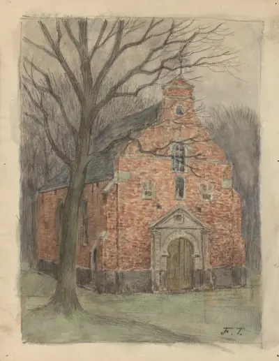 Chapelle forestière aux briques rouges av Jean-François Taelemans