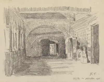 Klostergången i Nivelles (interiörvy) av Jean-François Taelemans