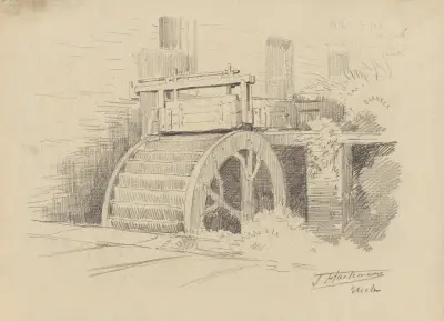 Vattenkvarn i Uccle-Saint-Job (detalj av hjulet) av Jean-François Taelemans