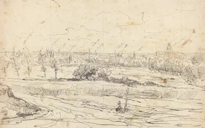 Panorama de Bruxelles (avec localisation des principaux édifices publics et religieux) av Jean-François Taelemans