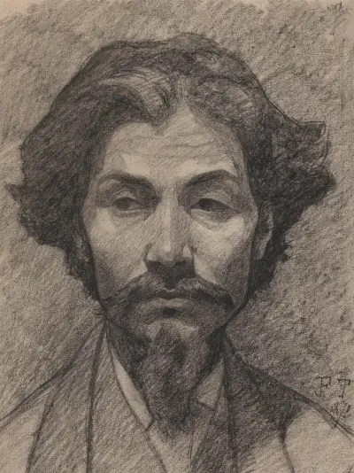 Portrait of Félicien Rops av Jean-François Taelemans