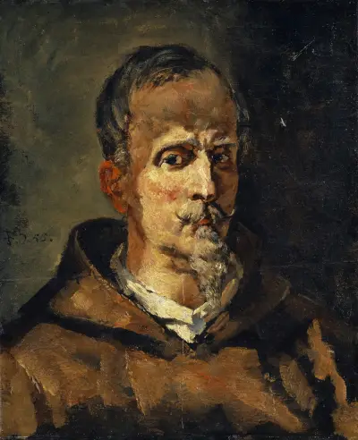 Bust of a Capuchin, Representing the Photographer Oberli of Solothurn in a Cowl av Frank Buchser