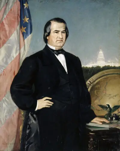 Portrait of the American President Andrew Johnson av Frank Buchser