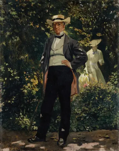 Portrait of the American Secretary of State William H. Seward in the Garden av Frank Buchser