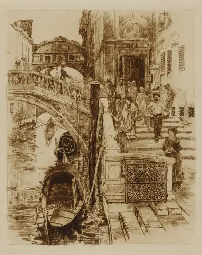 Most Westchnień, Wenecja, 1885, Frank Duveneck