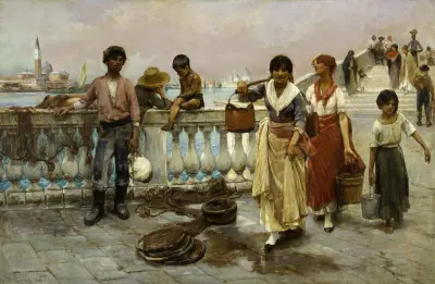 Water Carriers, Venice av Frank Duveneck