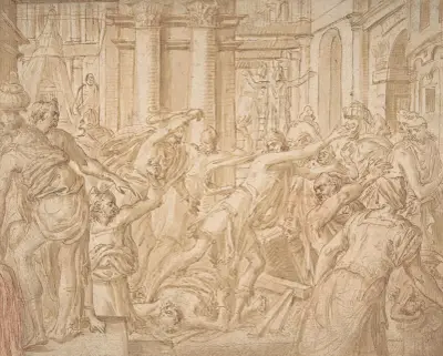 Christ Driving the Money Changers from the Temple av Frans Floris
