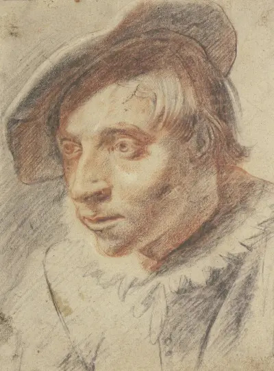 Brustbild eines Bauern mit Kappe av Frans Hals