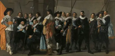 Militia Company of District XI under the Command of Captain Reynier Reael, Known as ‘The Meagre Company’ av Frans Hals