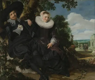 Portrait of a Couple, Probably Isaac Abrahamsz Massa and Beatrix van der Laen av Frans Hals