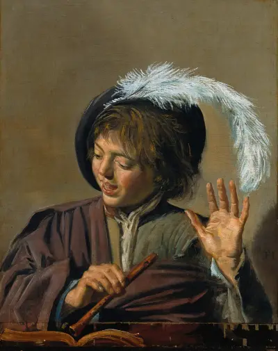 Singing Boy with Flute av Frans Hals