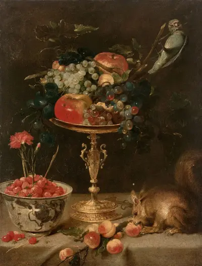 Composition à la tazza et à l’écureuil av Frans Snyders
