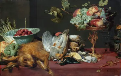 Still life with small game and fruits av Frans Snyders