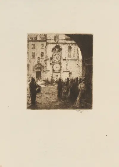 In front of the Old Town Horologe av Tavík František Šimon