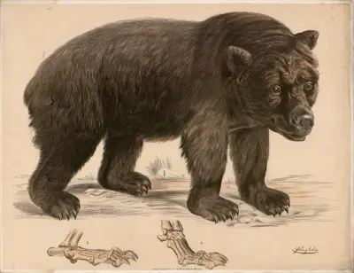 Brauner Bär (Ursus arctos) und seine Fussskelett av Franz Engleder