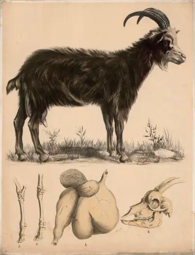 Ziege (Capra hircus) Fussskelette, Schädel und Wiederkäuermagen av Franz Engleder