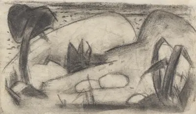 Abstrahierte exotische Landschaft av Franz Marc