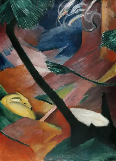 Deer in the Forest II av Franz Marc