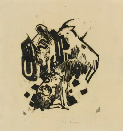 Drei Tiere av Franz Marc